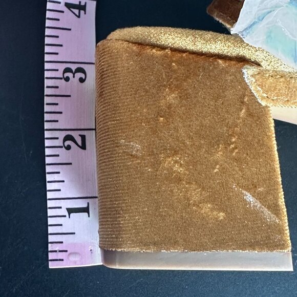 Asos Rust Velvet Square Toe Block Heel Size 8 Closed Toe Criss Cross - Picture 7 of 7